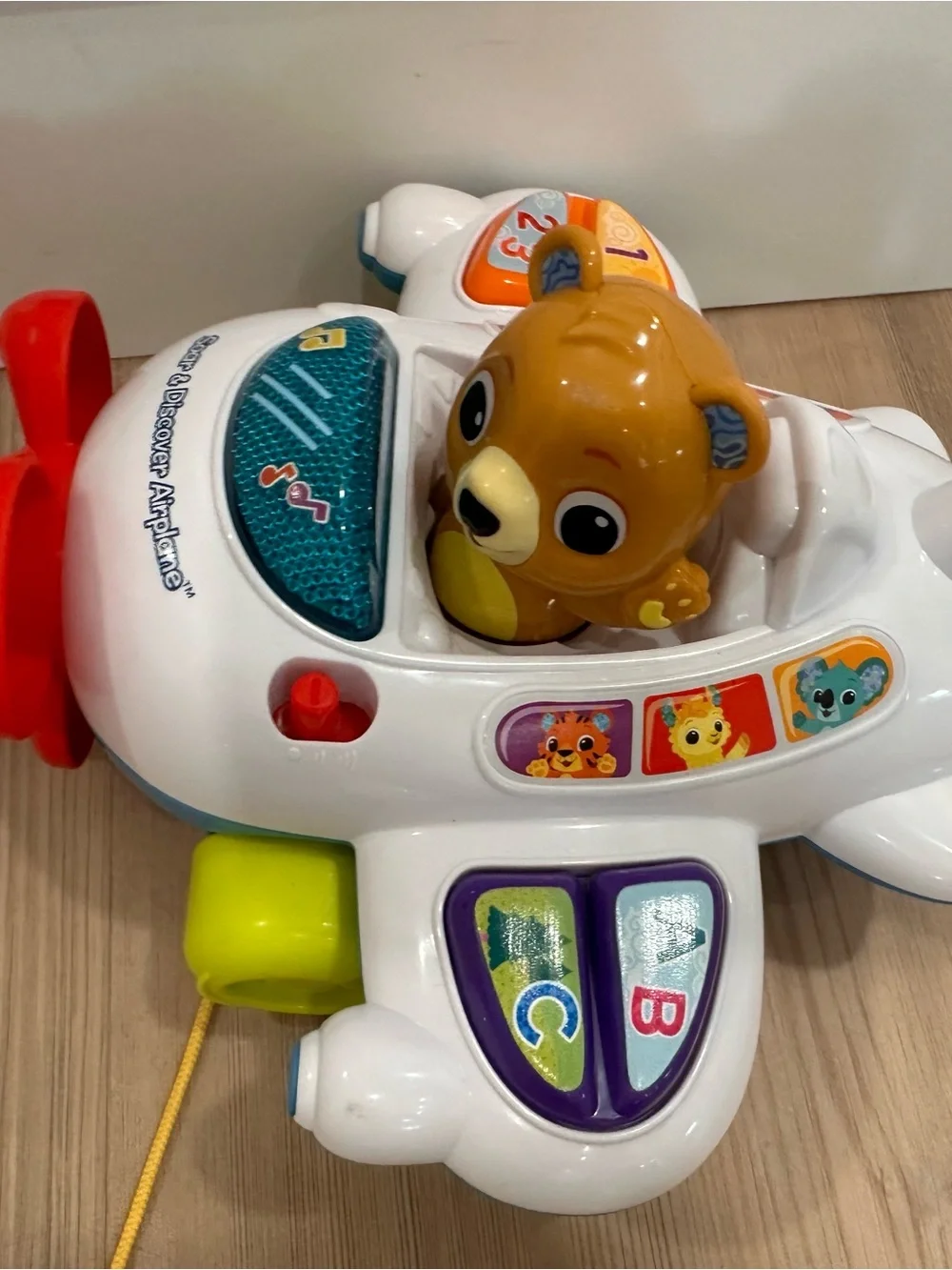 VTech Light & Sound Pull-Along Airplane Toy - White, Blue, Red, Green